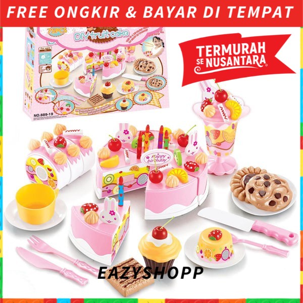 Mainan Kue Ulang Tahun Potong Anak Music Hadiah Musik Perempuan Laki Laki Ultah Edukasi Edukatif Kad