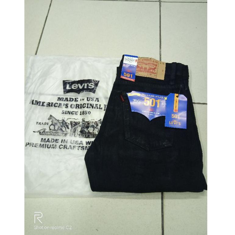 [KODE PRODUK 77] celana panjang pria levis 501 hitam polos/reguler/standar
