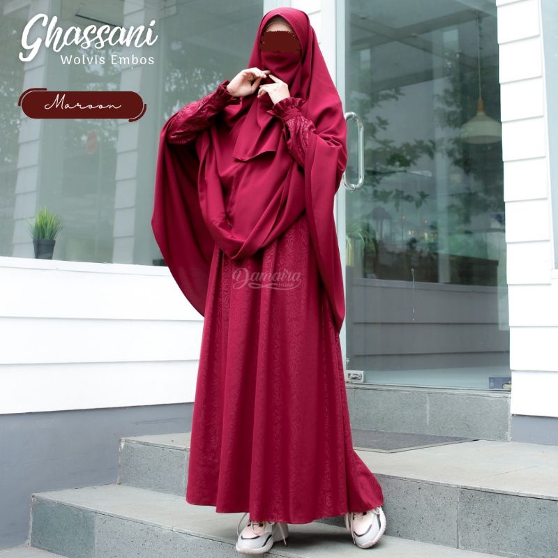 Gamis Set Embos Ghassani Syari Original Damaira Hijab