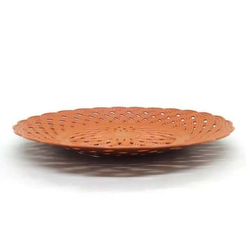 Piring Rotan Anyam Plastik Nasi Ayam Penyet Warna Coklat Tua-2