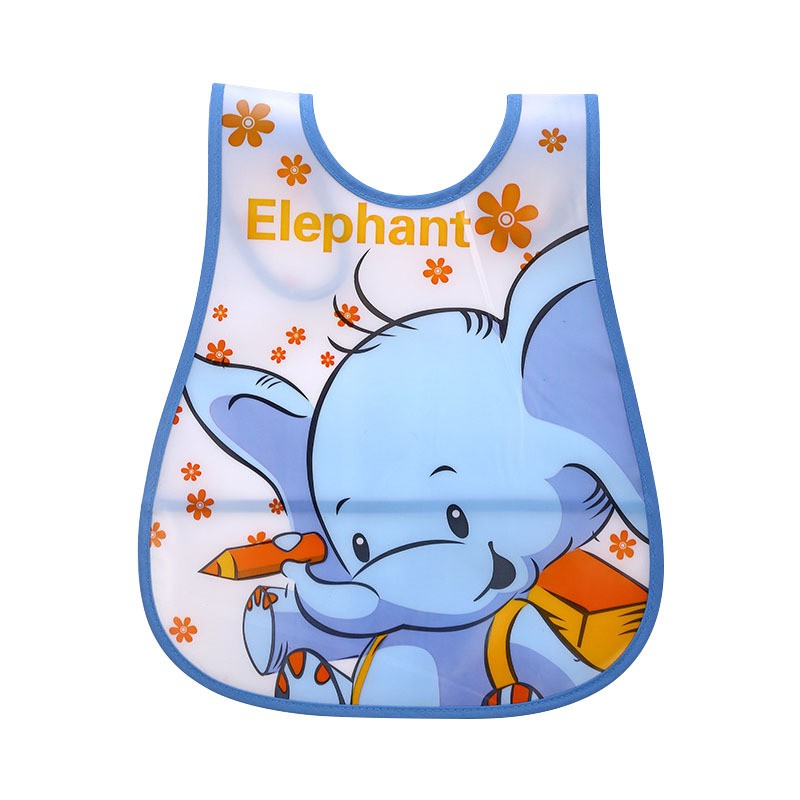 MumyStation Celemek Bayi / Bibs / Slabber / Tatak iler / Slaber EVA WATERPROOF-Light blue elephant