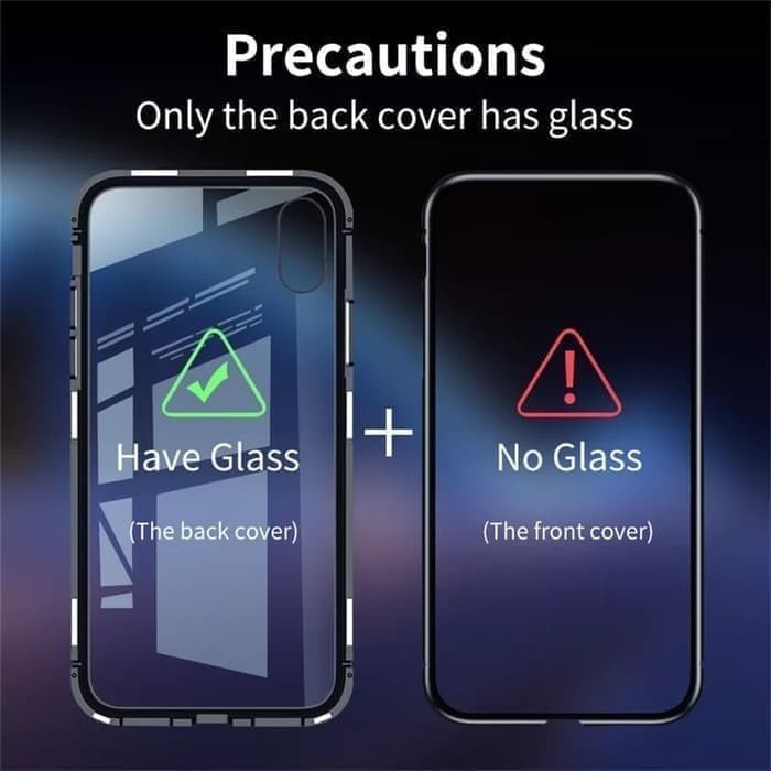 Xiaomi Redmi Note 8 Magnetic Case Tempered Glass Back Cover