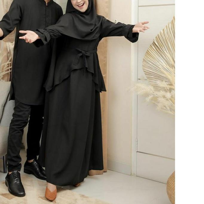 ✰ | Ria Ricis Ryan Couple Baju Pasangan Gamis Sirwal Muslim Syari Polos Basic l OOTD Lebaran ۞
