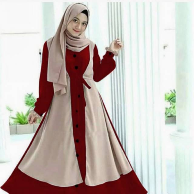 Baju Atasan Wanita Maxi Dress Baju Gamis Fici Maxi Maroon Talx.5687
.