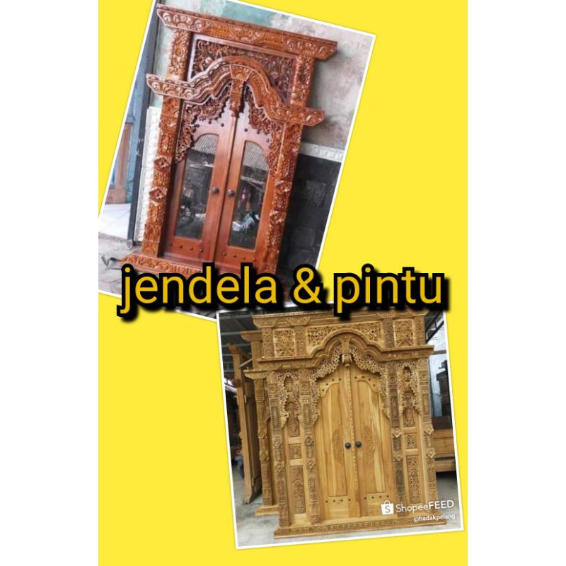 Pintu Jendela gebyok ukir jati Jepara terlaris termurah berkualitas