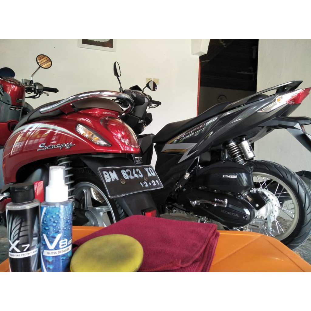 PAKET KOMPLIT PENGKILAP MOTOR - Efek Daun Talas - Pengkilat Motor - Pengkilap Body Motor Mizu Shield-8