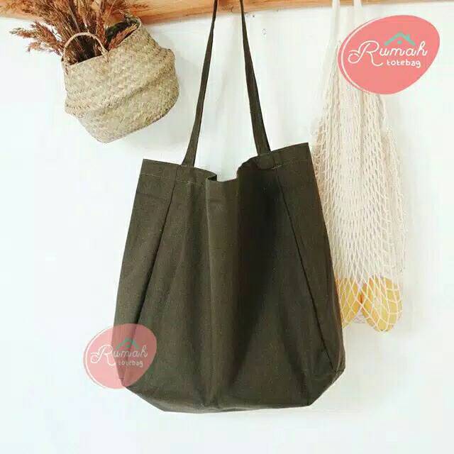 Tote Bag Nudie Baggy Canvas Polos / Tas Totebag