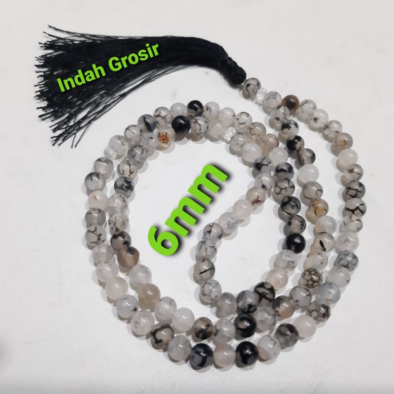 TASBIH BATU AKI SISIK NAGA 6MM 99BUTIR ORIGINAL