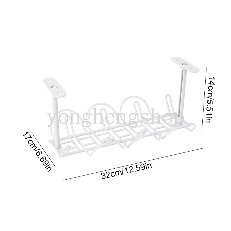 Rak Gantung Bawah Meja Holder Organizer Kabel Power Strip Dapat Dilepas Untuk Rumah / Kantor