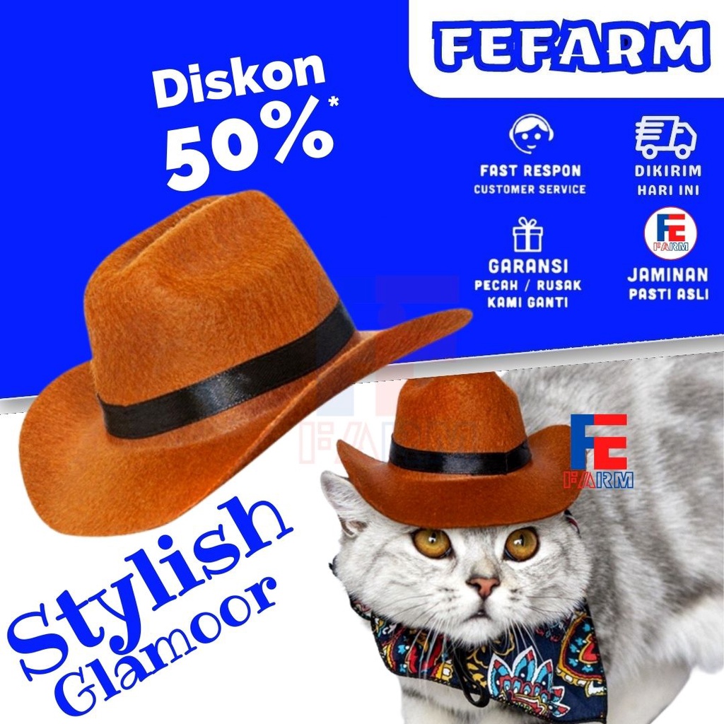 Topi Kucing Anjing Lucu Stylish Menjadikan Tampilan Hewan Peliharaan Lebih Menarik dan Fashionable FEFARM