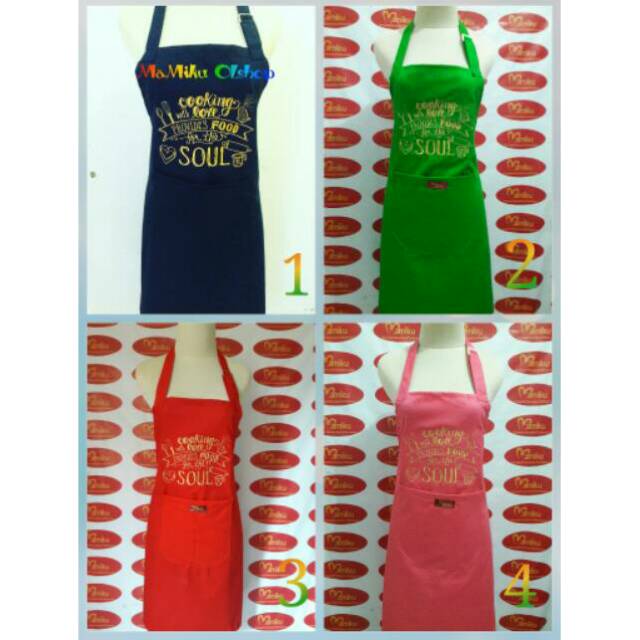Celemek Bordir "Cooking With Love"