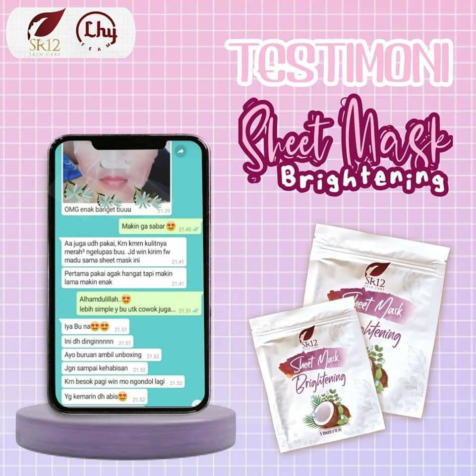 MASKER WAJAH PREMIUM / SHEET MASK BRIGHTENING SR12/ SHEET MASK PENCERAH WAJAH /  MASKER GLOWING / Masker wajah original / premium / berkualitas / termurah / terbaik / bagus / bpom / saudagarsr12