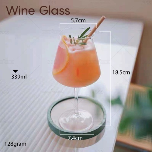 Gelas Kaki Tinggi Kaca 330ml Cristal Cocktail Dessert Jus Juice Wine Minuman Cantik Lucu