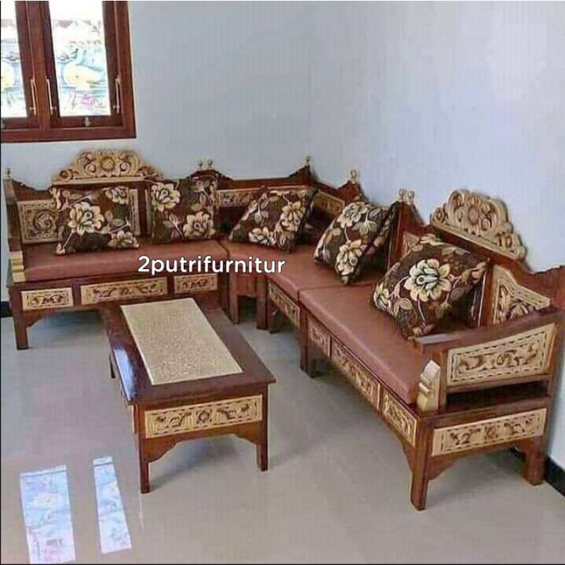 kursi sudut+busa bantal