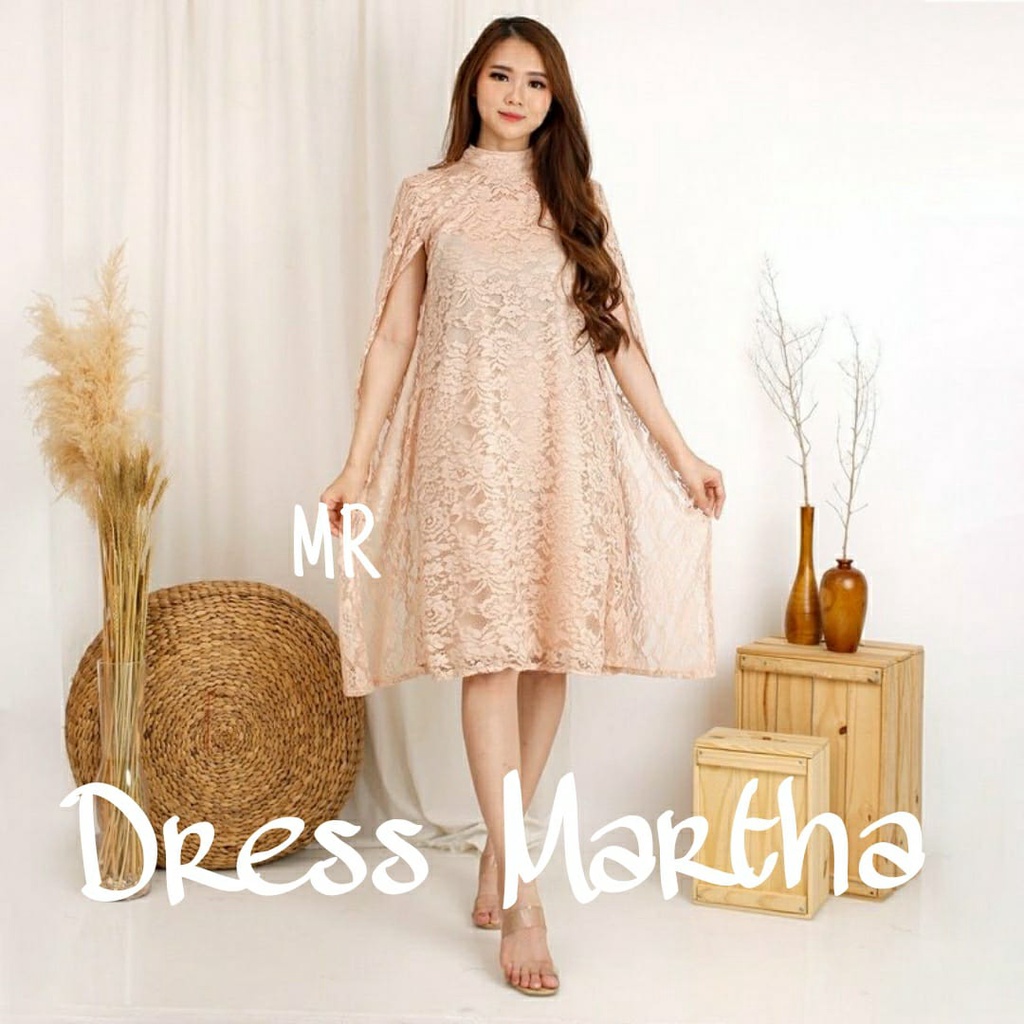 PCS DRESS MARTHA 3 UKURAN L XL XXL BAHAN BRUKAT CORNELI TULANG LAPIS FURING MR ADA VIDEO PRODUK ASLI