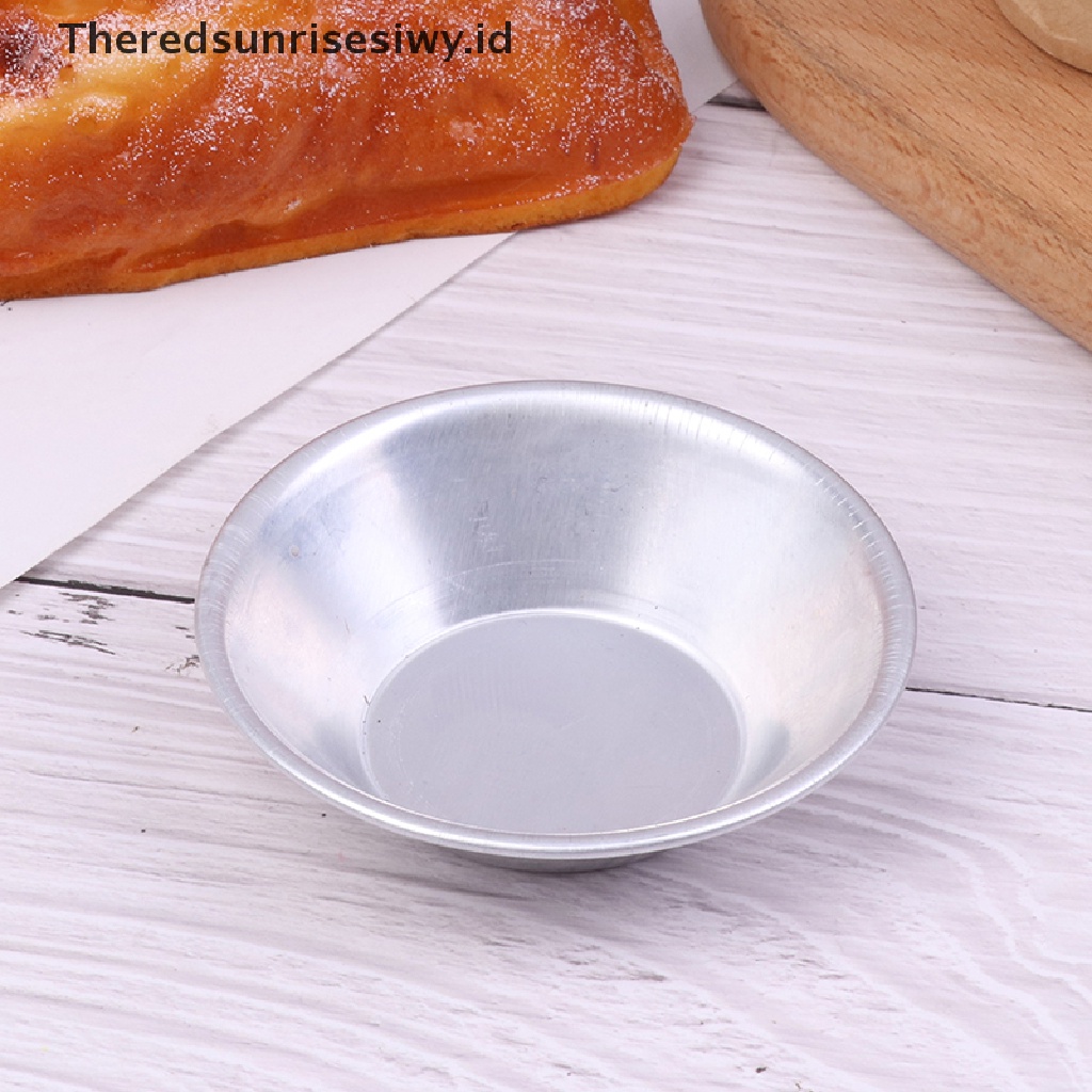 # Alat Rumah Tangga # 10pcs Cetakan Cupcake / Kue Tart Bentuk Bulat Bahan Aluminum Alloy