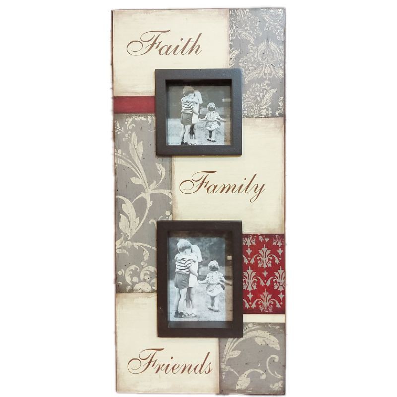 PAJANGAN HIASAN FRAME PHOTO FAITH FAMILY FRIENDS P20 x L4 x  T46 cm