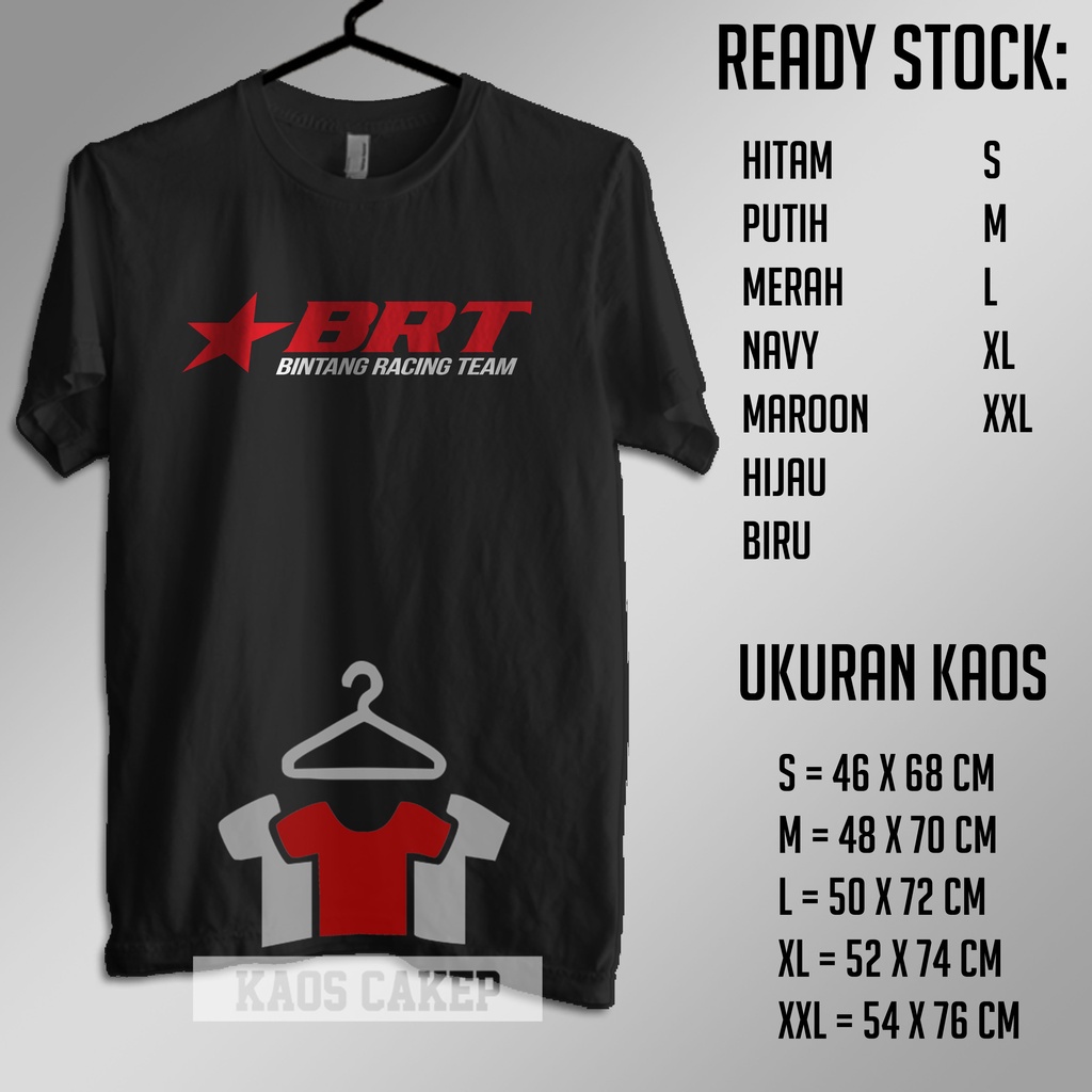 Kaos BRT Bintang Racing Team Logo Baju Otomotif