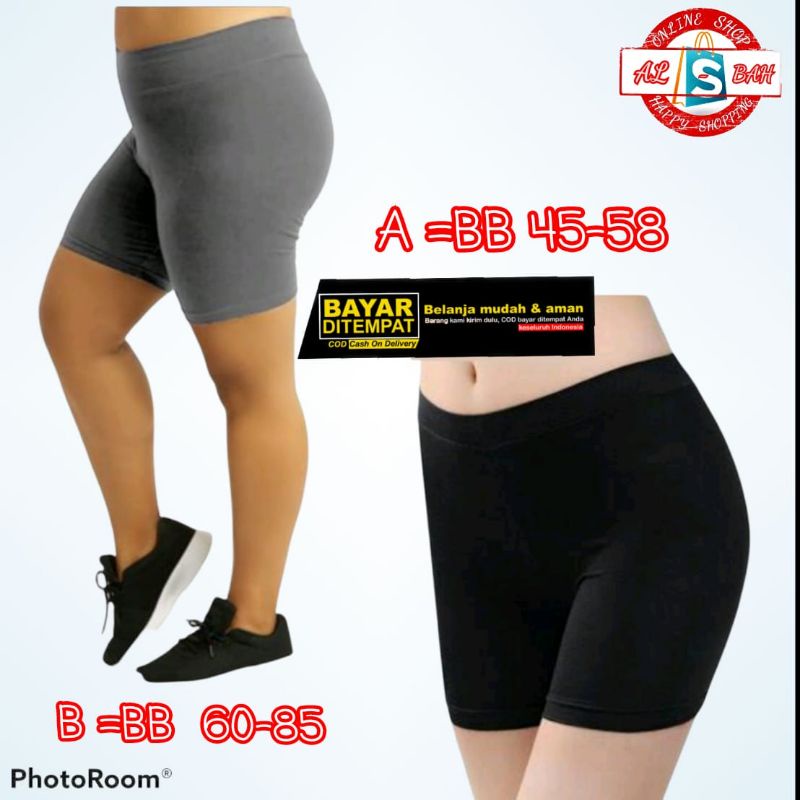 celana legging pendek shot sepandek/celana shot jumbo wanita dewasa