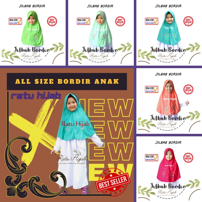 Hijab Jilbab Kerudung Krudung Bergo Anak Sekolah Putih Perempuan Dewasa Motif Bahan Kaos Sd Smp Segi