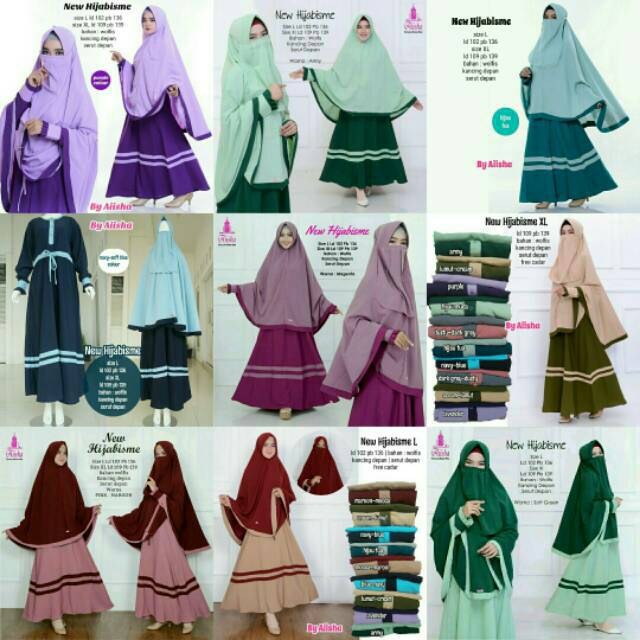 Gamis Set Syari Hijabisme Ori Aiisha + Khimar Dan Cadar