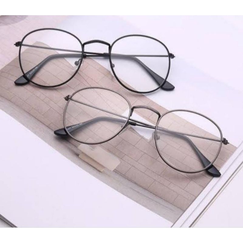 Gratis Ongkir COD Kacamata Oval Korea Retro Pria & Wanita