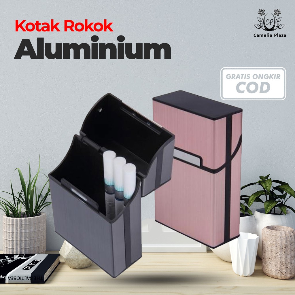 Tempat Rokok Simple Case Kotak Rokok Keren Tempat Penyimpanan Roko Bungkus Rokok Aluminium Shopee Indonesia