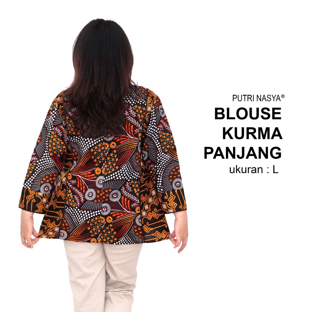 Blouse Big Size Wanita Atasan Batik Lengkap S-M-L-XL-2L-3L-4L-5L-6L-7L Model Blus Jumbo Kerja Batik / Pakaian Batik LD 140 Kekinian / Blus Kerja Seragam Wanita