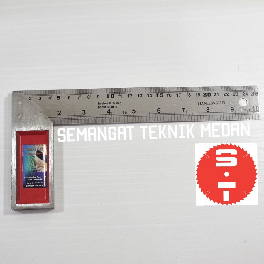 

25CM PENGGARIS SIKU TUKANG BESI ANGLE SQUARE STEEL 10" 25 CM PROTECH