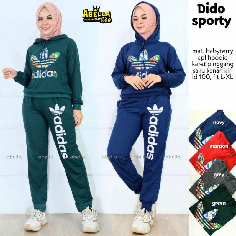 SETELAN BAJU OLAHRAGA WANITA ADIDAS DIDO