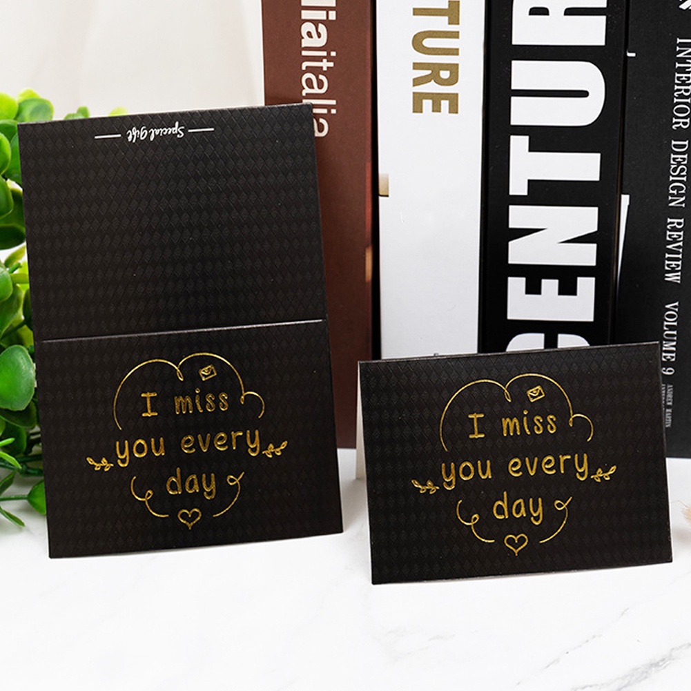 【TK】Ready Stock Bronzing Greeting Cards Happy Birthday Thank You Best Wishes Valentine's Day Folding Cards Message Card Holiday Cards