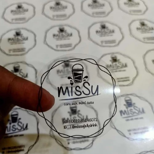 

CETAK STIKER KEMASAN TRANSPARAN UKURAN A3+ (GRATIS DESAIN)