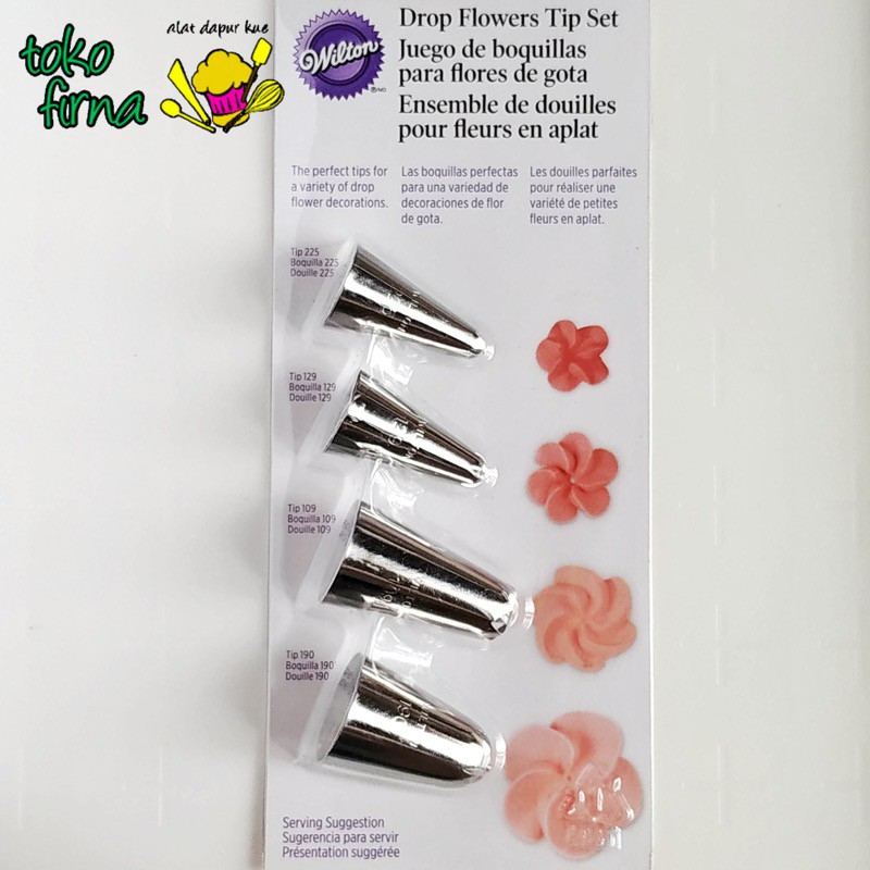 Spuit Wilton Set Drop Flowers 4 pcs Spluit Wilton
