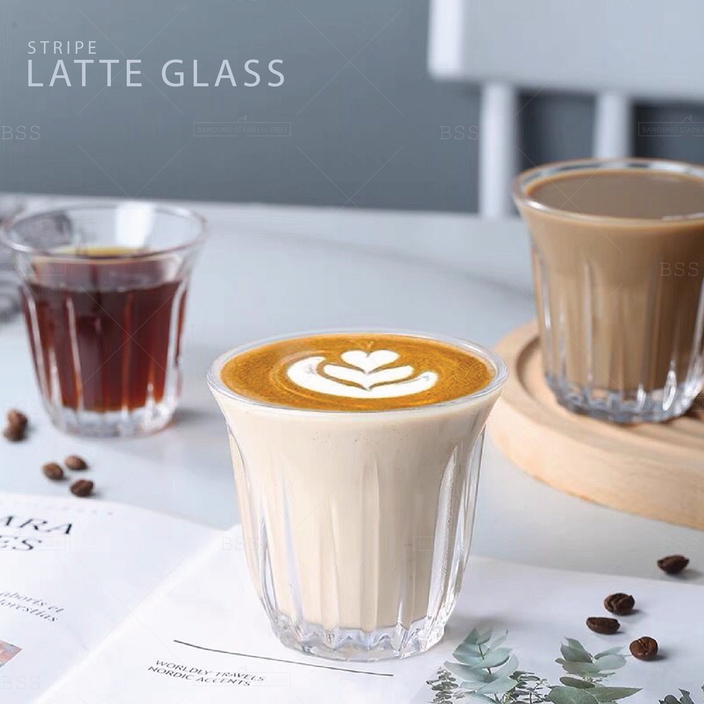 Gelas Kopi Susu Cangkir 200ml Putih Australia Latte Coffee Glass Simple Vintage Bomber