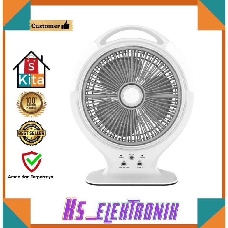 Krisbow kipas angin Emergency 14 inci Kipas angin darurat Kipas angin Rechargeable Kipas angin meja