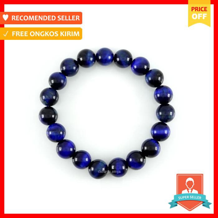 GELANG NATURAL TIGER EYE BIRU / NATURAL BLUE TIGER EYE STONE