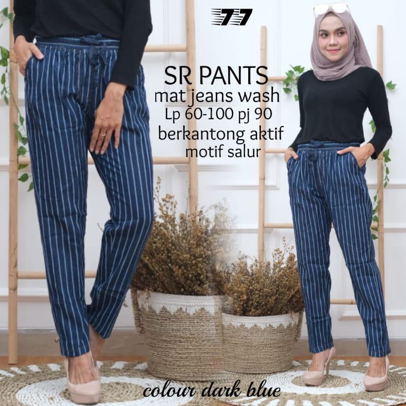 SR PANTS MOTIF SALUR JEANS