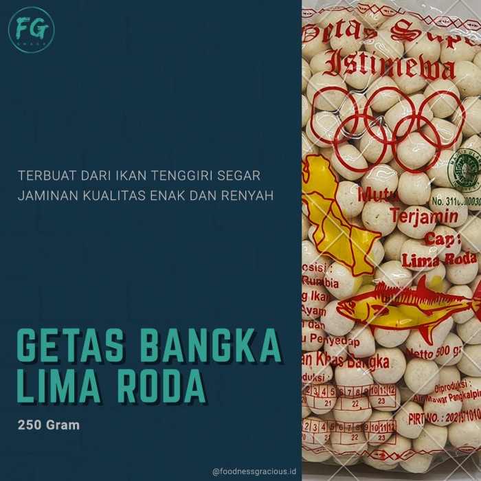 

MURAH Getas Bangka Asli Ikan Tenggiri / Getes 5 Roda - Bulat