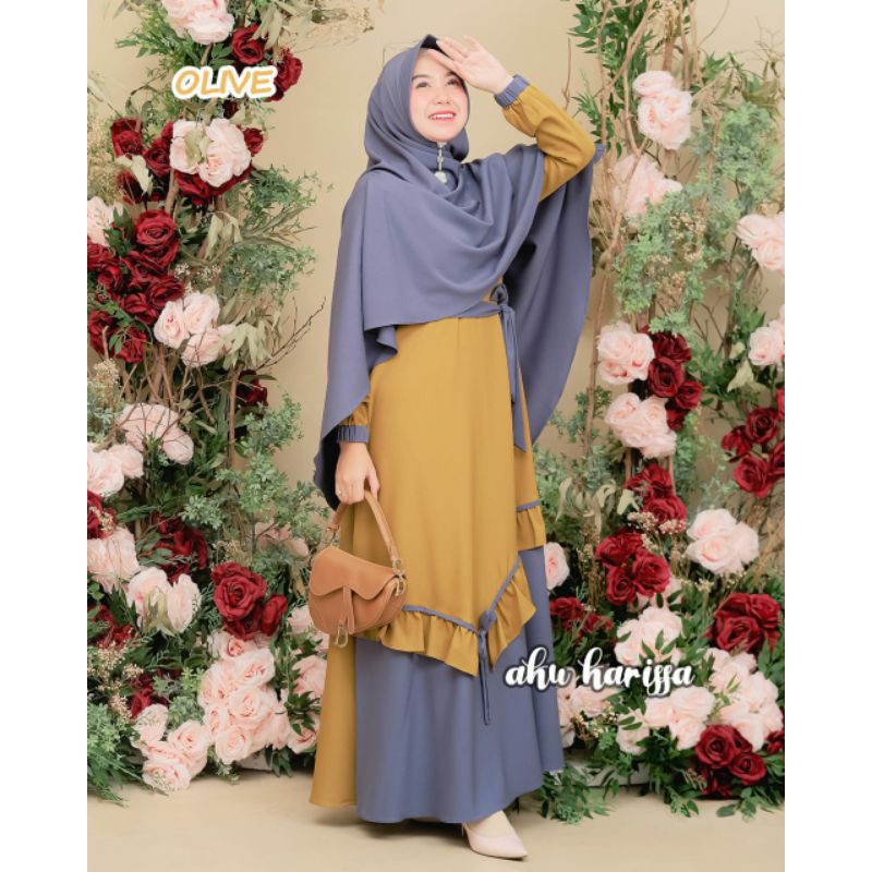 Yunisa syari/Ori AKU KARISSA/Aku karisa/gamis set hijab/gamis syari/gamis cantik murah/kondangan