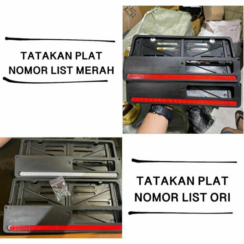 DUDUKAN PLAT NOMOR LIST MERAH UNIVERSAL