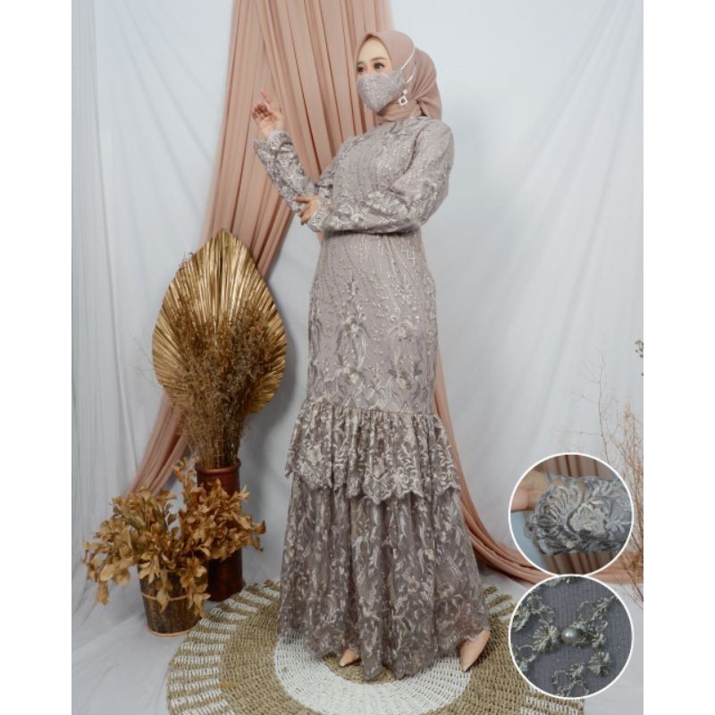 PRODUK ORIGINAL/GAMIS ANDIN/GAMIS TULLE MODERN/BY ALETA