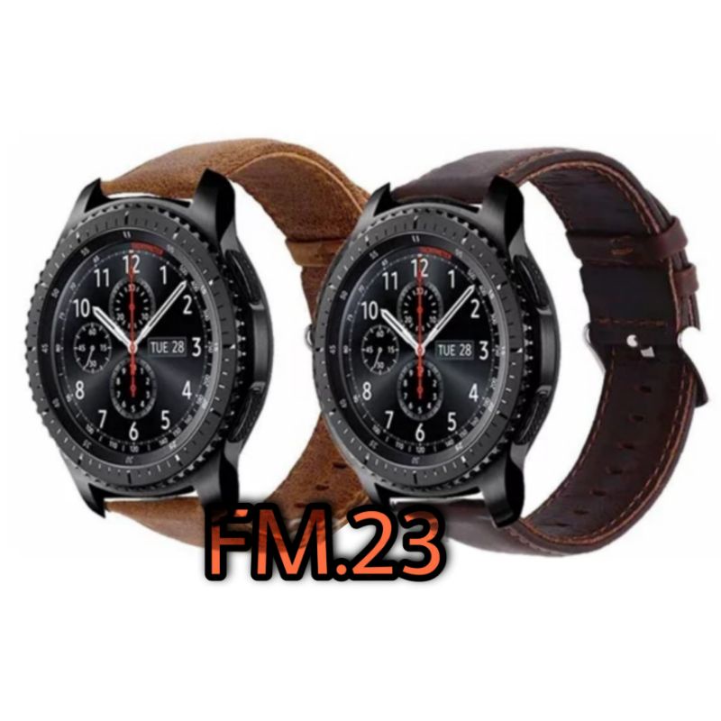 STRAP TALI JAM TANGAN KULIT LEATHER ASLI WATCH BAND SAMSUNG GALAXY GEAR S3 FRONTIER CLASSIC ACC JAM