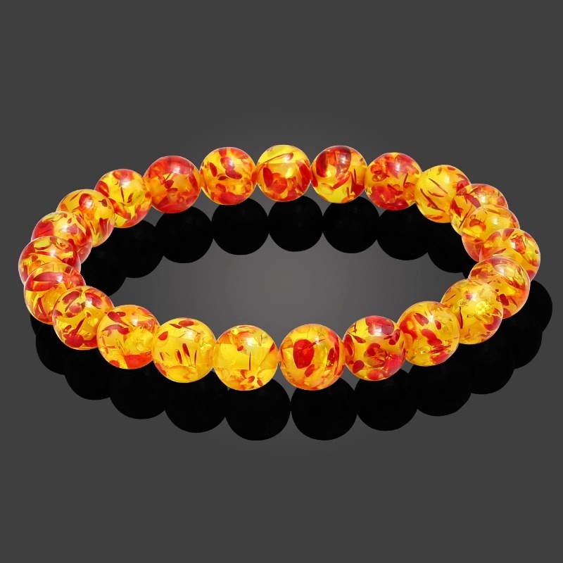 Gelang Unisex Kekayaan Dan Elegent Yang Bagus Kuning Imitasi Amber Beads