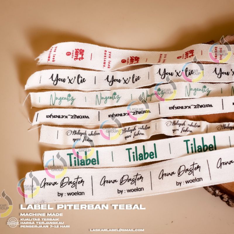 1,3 piterban import / piterban katun / label baju / label hijab