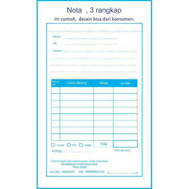 Nota 3 Rangkap 1 Rim Hangtag Bulat 6 Cm 2 Muka Laminasi Glossy 1 Muka