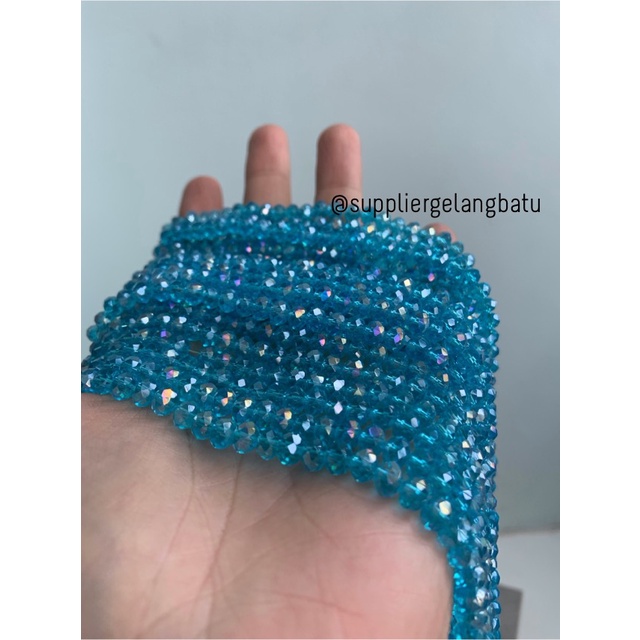 Crystal Ceko 6mm Soft Blue QUARTZ kristal kuarsa biru laut bahan craft