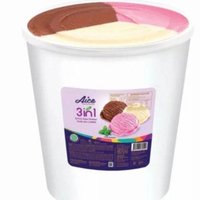 

es cream aice 8 liter neopolitan