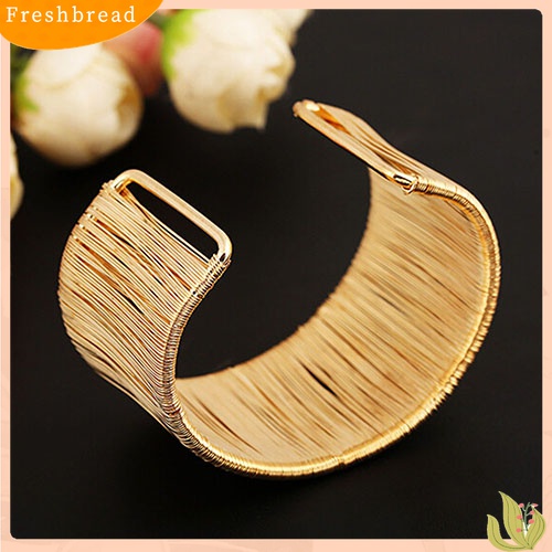 [TERLARIS]Women's Handmade Wire Opening Bangle Punk Golden Silver Alloy Upper Arm Bracelet