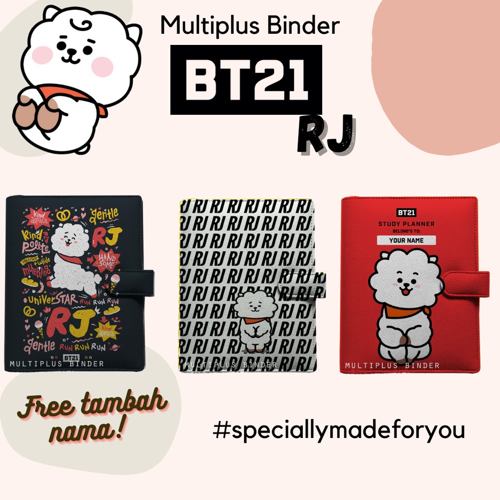 

Binder BT21 RJ Custom 26 Ring B5 / 20 Ring A5 / 6 Ring A6 FREE Tambah Nama!