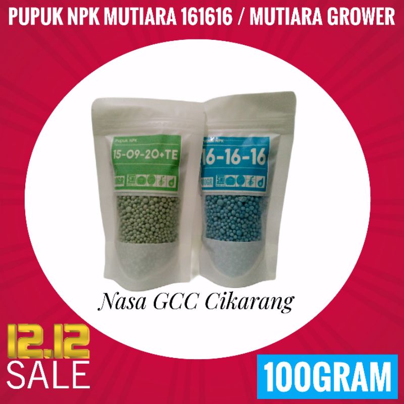 PUPUK NPK MUTIARA 16-16-16 / MUTIARA GROWER KEMASAN 100 GRAM